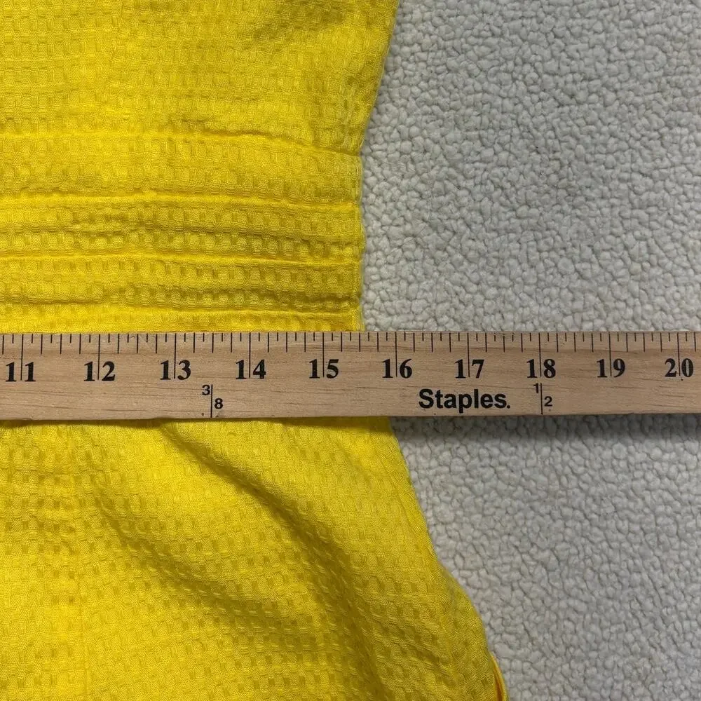Lauren Ralph Lauren Dress 10P Petite Yellow Textured A-Line Summer Sleeveless